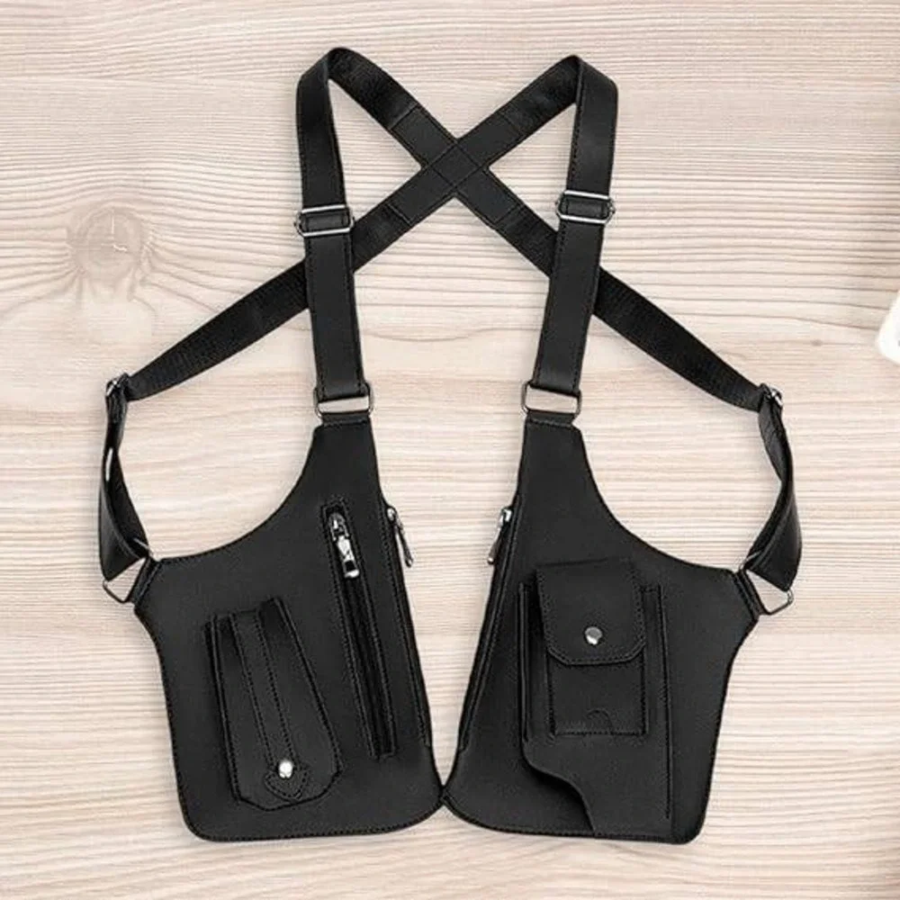 Adjustable Anti-Theft Underarm Shoulder Bag PU Leather Wallet Holster Bag